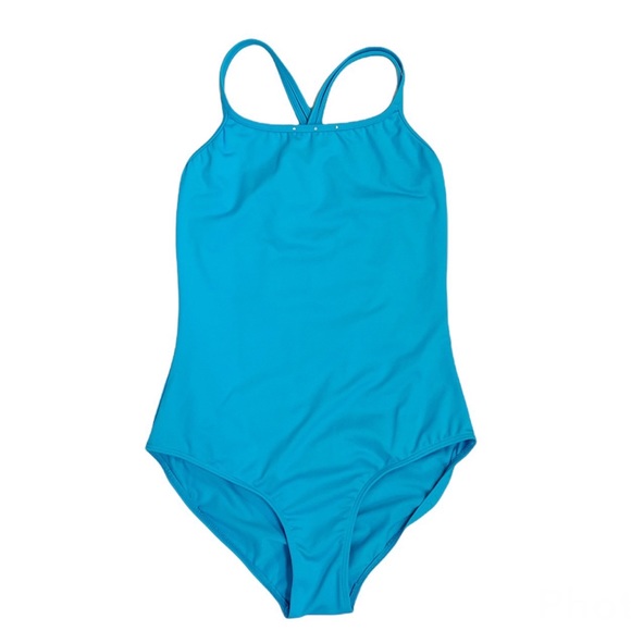 Bloch Other - Bloch Double Strap Mesh Back Bow Leotard in Turquoise